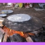ساج 44 سانتی نان پزی چدن خالص بدون روکش شیمیایی (ساچ روسی ظرف چدنی)