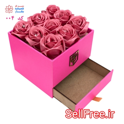 جعبه گل سورپرایز - رنگ صورتی - کد 004