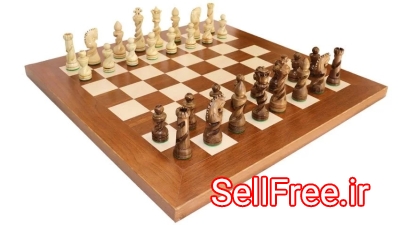 صفحه شطرنج چوبی مسترشطرنج سلطنتی و مهره فانتزی