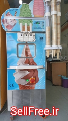 دستگاه بستنی ساز سه قیف دو رنگ ۰۹۱۲۸۴۶۹۳۶۲